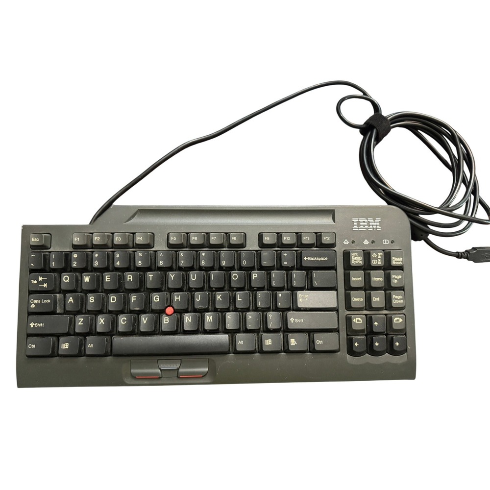 IBM Space Saver II Wired Keyboard TrackPoint KPH0035 USB Black 24P0340